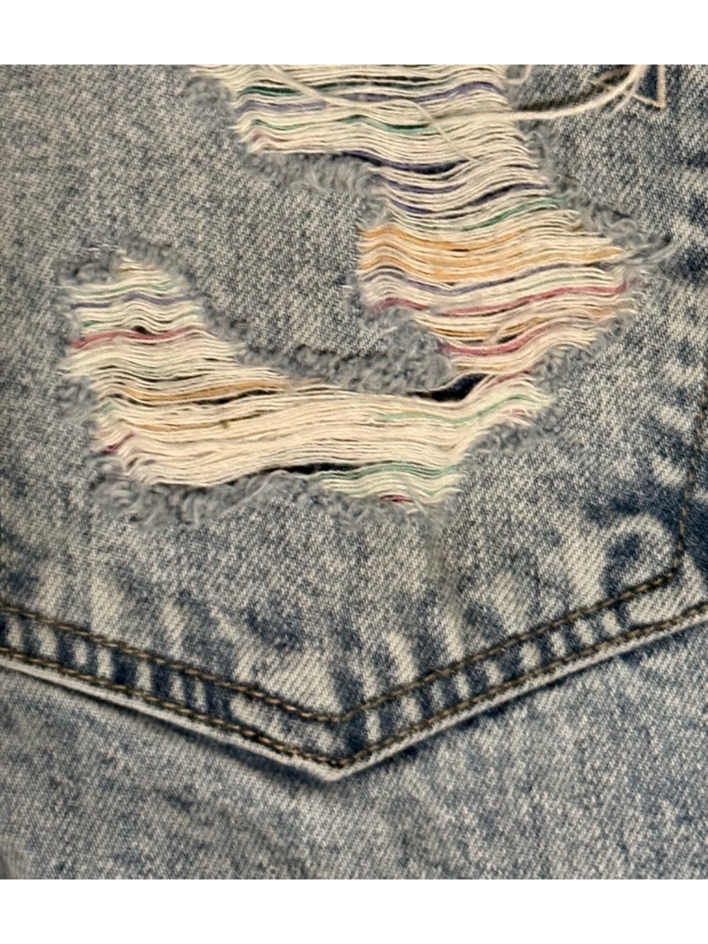 Hidden Jeans Rainbow Thread Distressed Light Wash Ankle Jeans - Picture 5 of 8